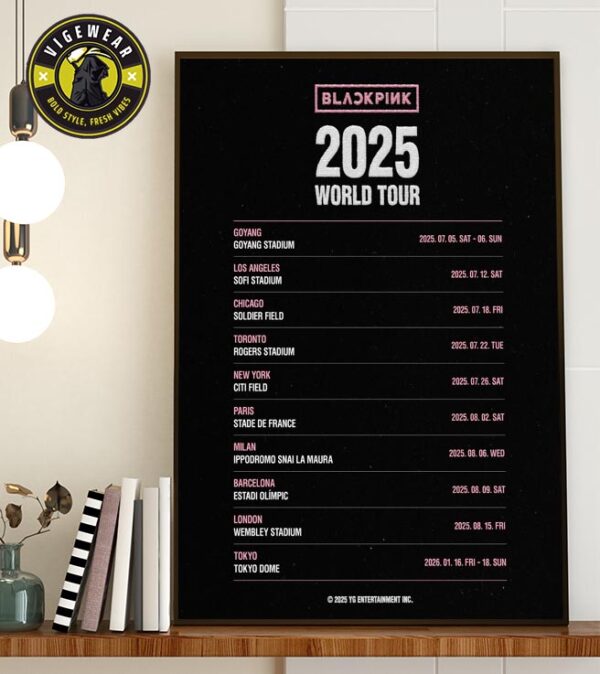 BLACKPINK 2025 World Tour – Full Concert Dates Home Decor Poster Canvas