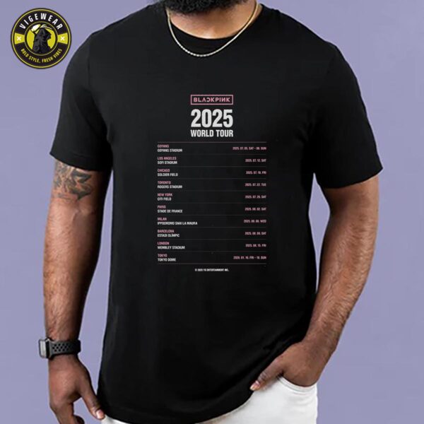 BLACKPINK 2025 World Tour – Full Concert Dates Unisex T-shirt