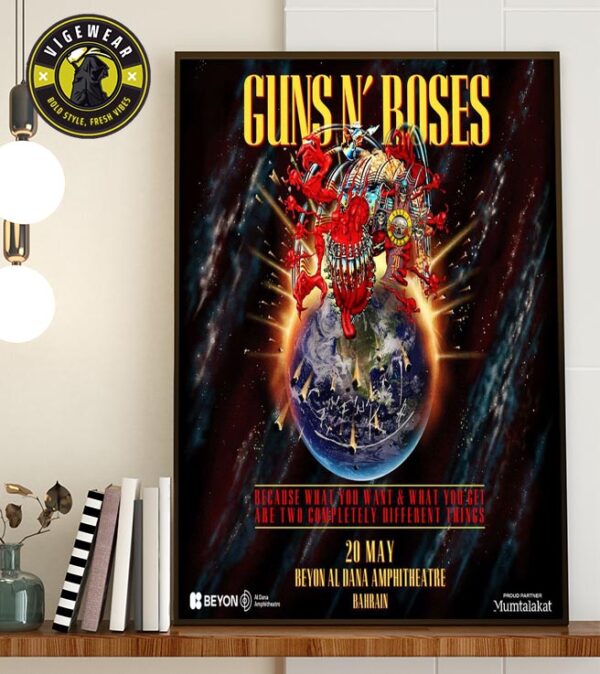 Guns N’ Roses ill Hold A Concert On May 20 At The Beyon Al Dana Amphitheatre In Manama Home Decor Poster Canvas