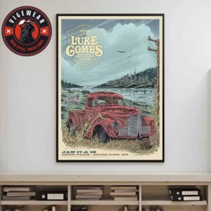 Luke Combs Australia New Zealand Tour 2025 Event Poster At Eden Park, Auckland, NZ On January 17th And 18th Home Decor Poster Canvas