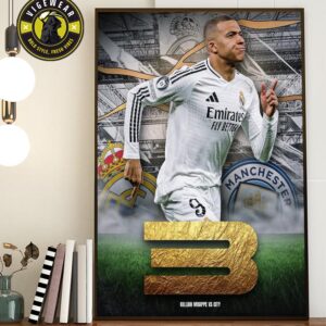 Mbappé Scores A Hat-trick As Real Madrid Thrashes Man City In The UEFA Champions League Home Decor Poster