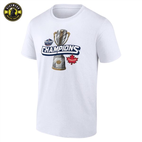 Men’s Canada Fanatics White 2025 4 Nations Face-Off Champions Unisex T-shirt