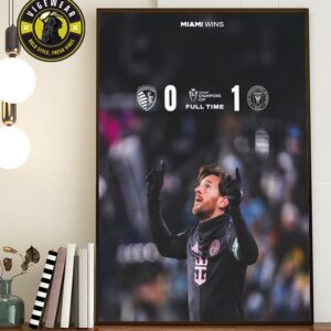 Messi Scores The Only Goal As Inter Miami CF Secures A 1-0 Victory Over Sporting Kansas City In The CONCACAF Champions Cup Home Decor Poster Canvas