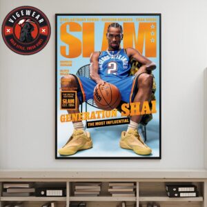 Shai Gilgeous-Alexander Oklahoma City On Orange Metal Slam 254 Cover Generation Shai The Most Influential Home Decor Poster Canvas