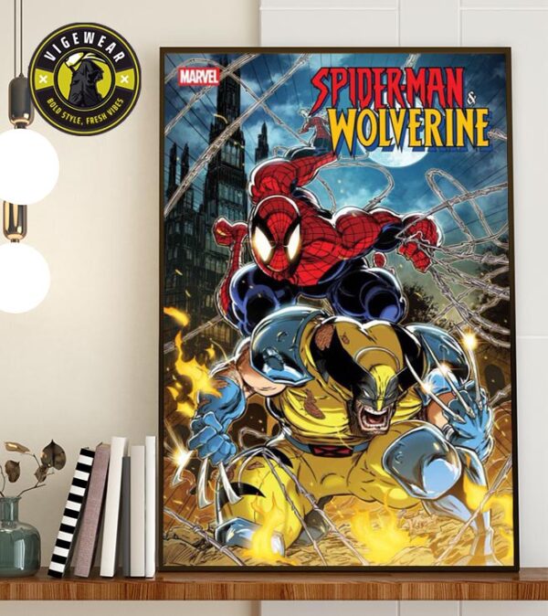 The Epic Team-up SPIDER-MAN & WOLVERINE Written By Marc Guggenheim With Artwork By Kaare Andrews Is Set To Be Released On May 7 Home Decor Poster Canvas