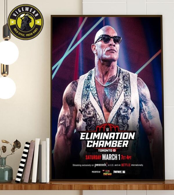 The Rock Will Be At WWE Elimination Chamber On Saturday March 1 2025 Home Decor Poster Canvas