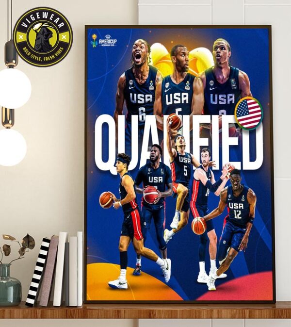 The USA Basketball Team Officially Secures A Spot In Managua After Defeating The Puerto Rico Basketball Team In The FIBA AmeriCup 2025 Qualifiers Home Decor Poster Canvas